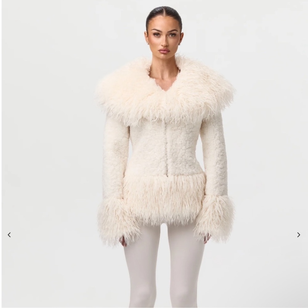 Naked Wardrobe Cream Teddy Jacket